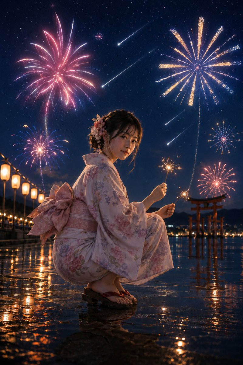 Summer Festival Under Shooting Stars