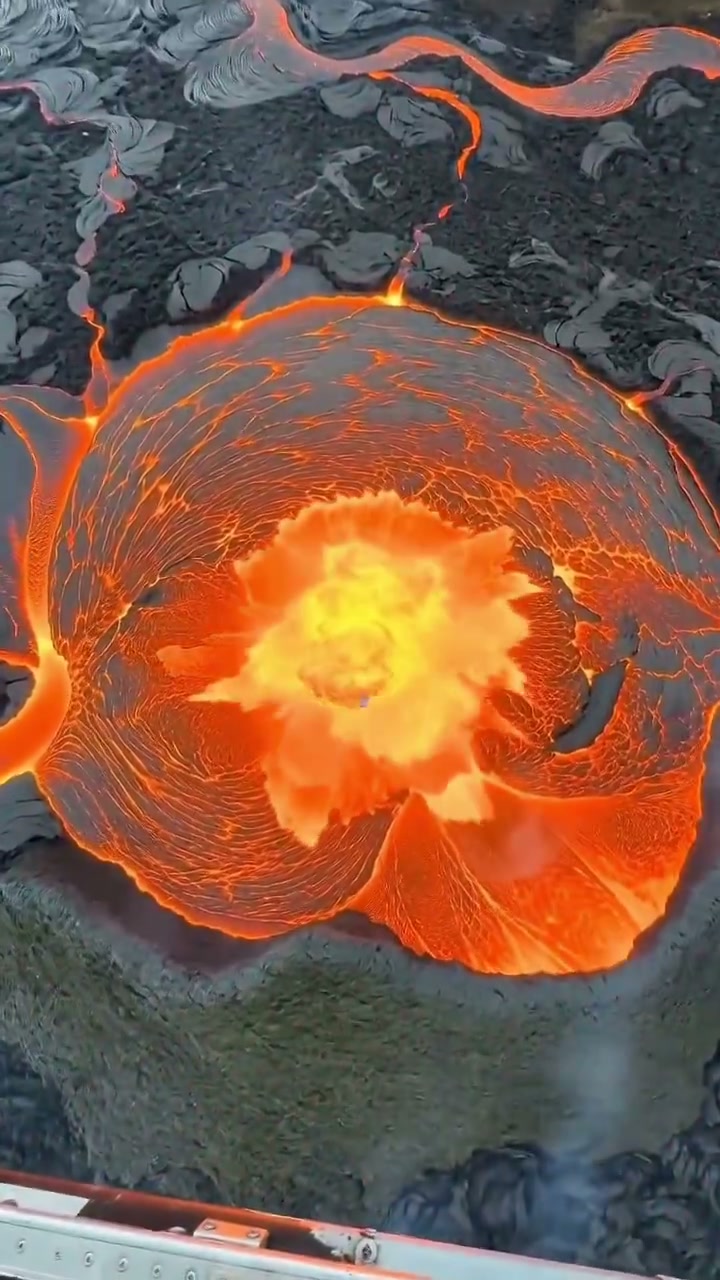 Ice Block Dropped Into Active Lava