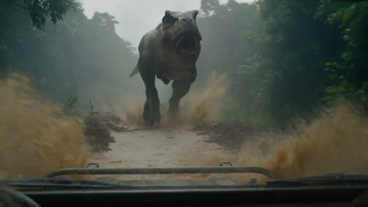 T-Rex Jungle Chase Dashcam Footage