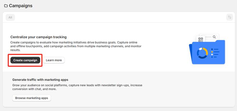 create Shopify marketing campaign