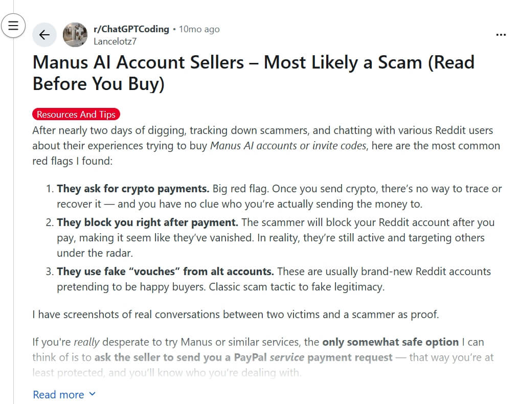 user report scam issue