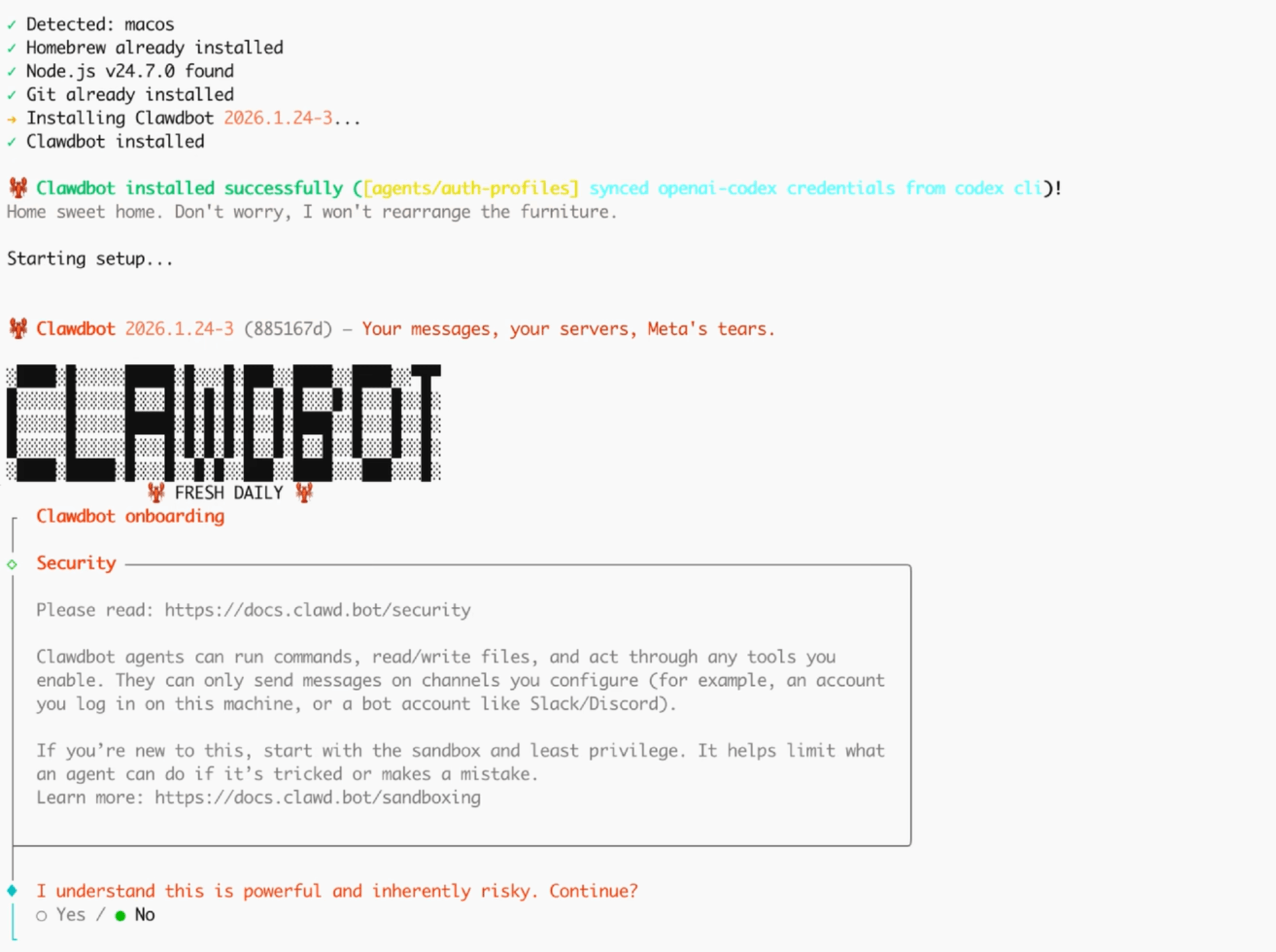 clawdbot install process