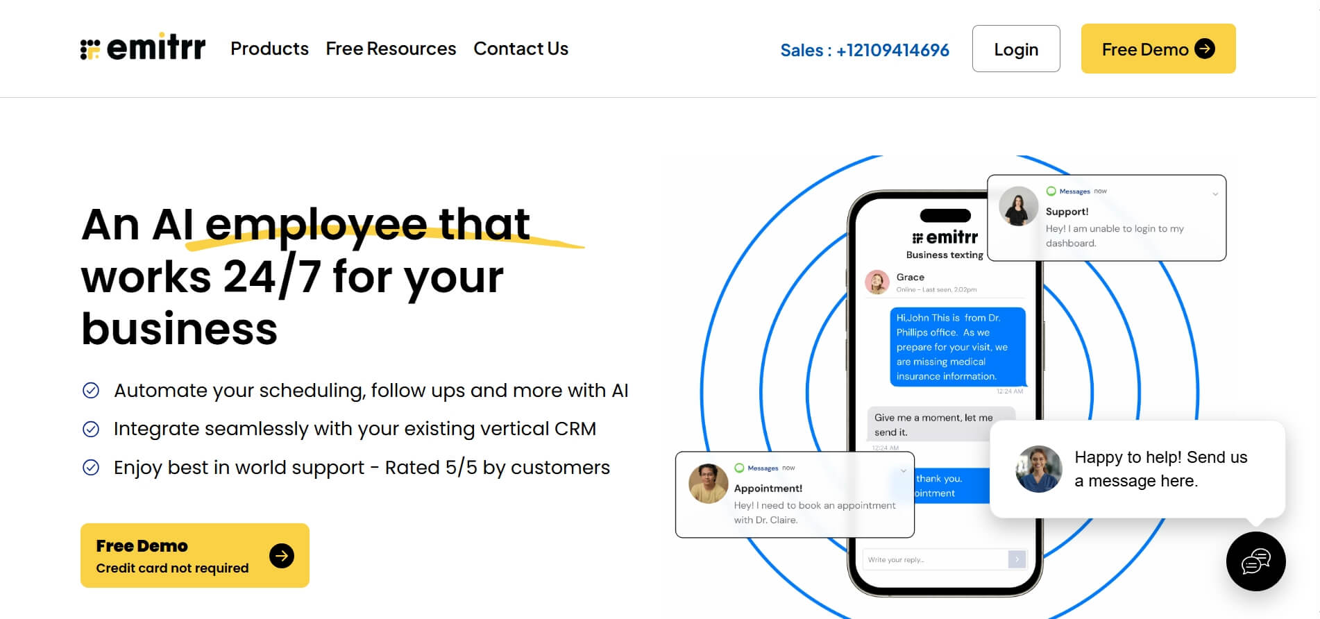 best AI medical receptionist Emitrr