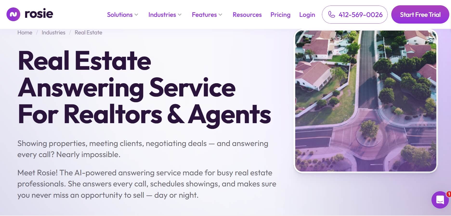 best AI receptionist for realtors Rosie AI
