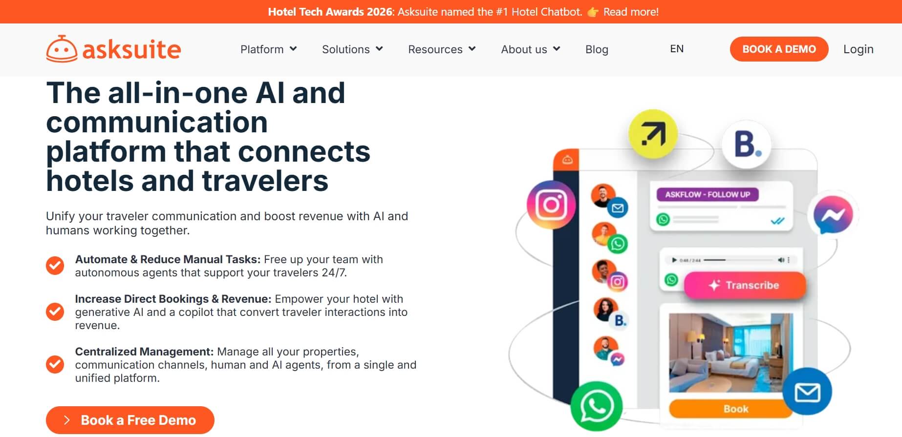 best AI hotel receptionist Asksuite