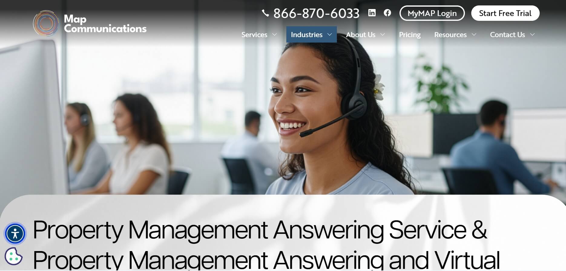 after hours answering service for property management MAP Communications