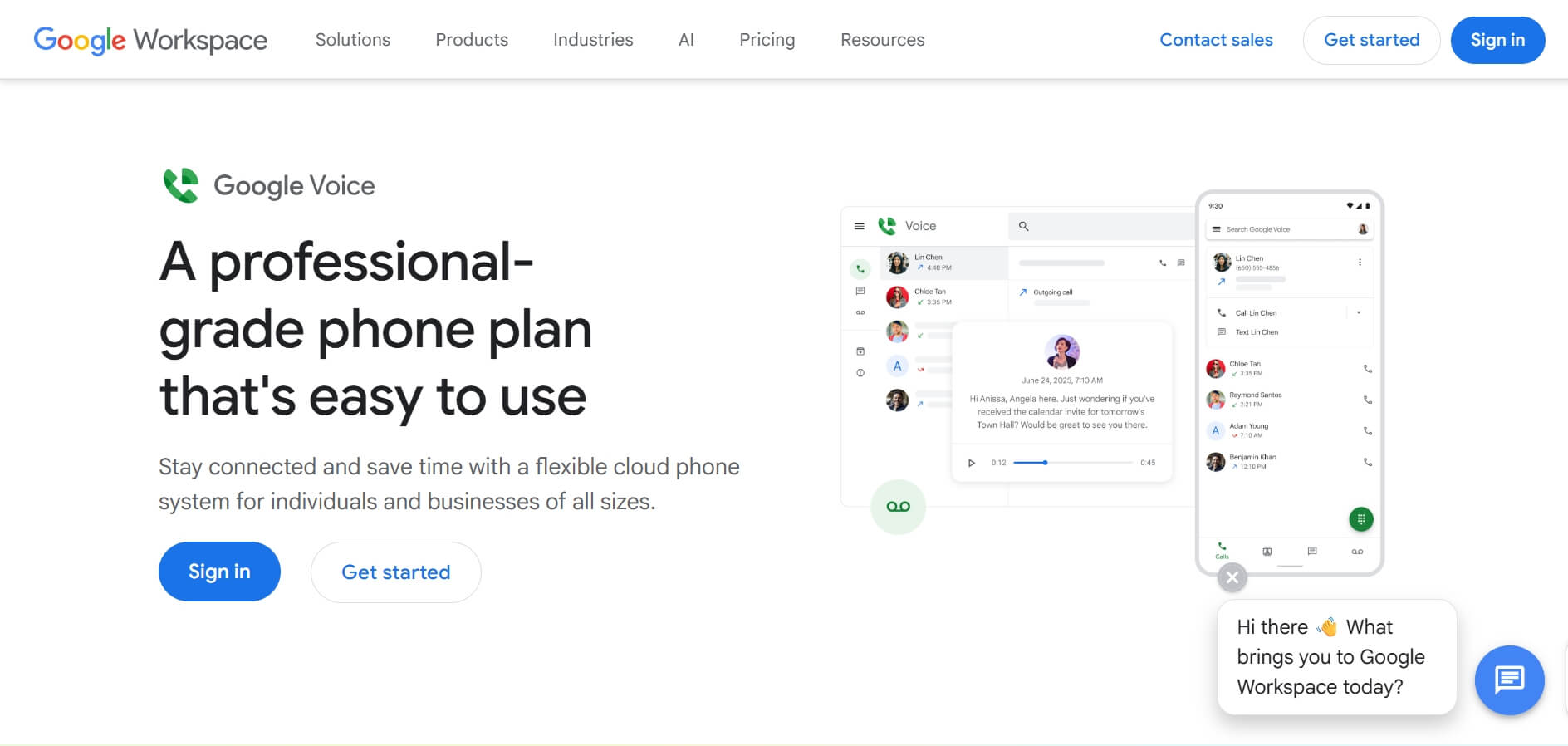 best RingCentral AI receptionist alternative Google Voice