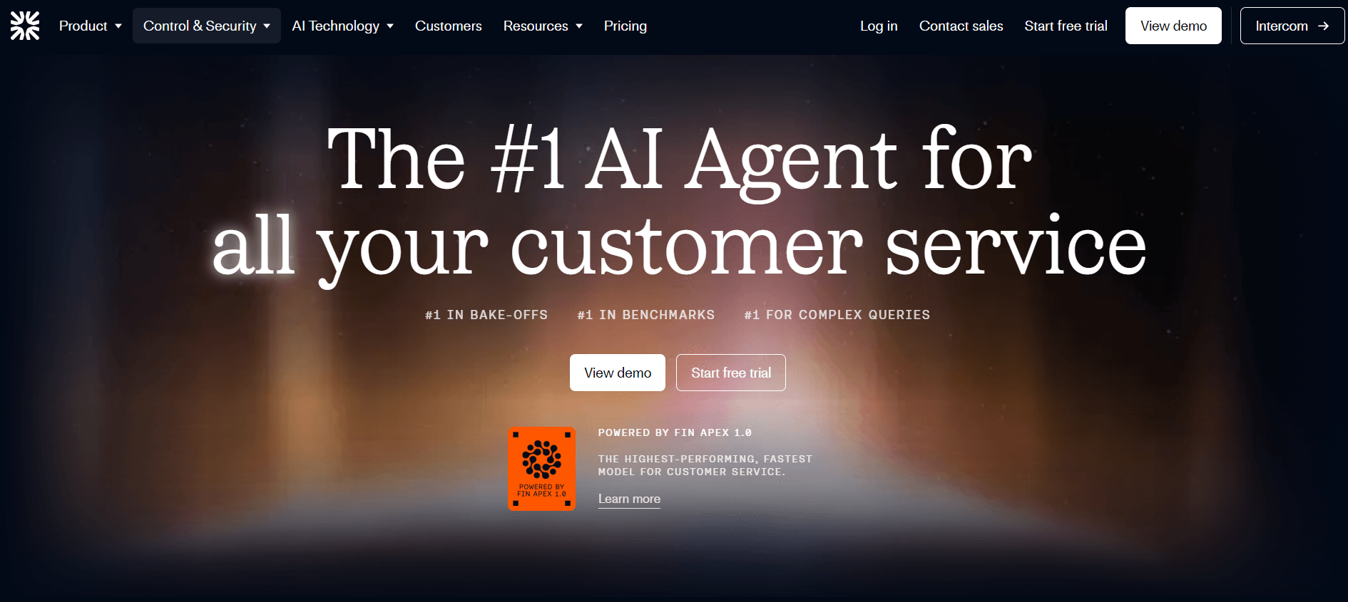 Intercom Fin AI customer support agent dashboard for high-volume SaaS teams,billed per resolved outcome
