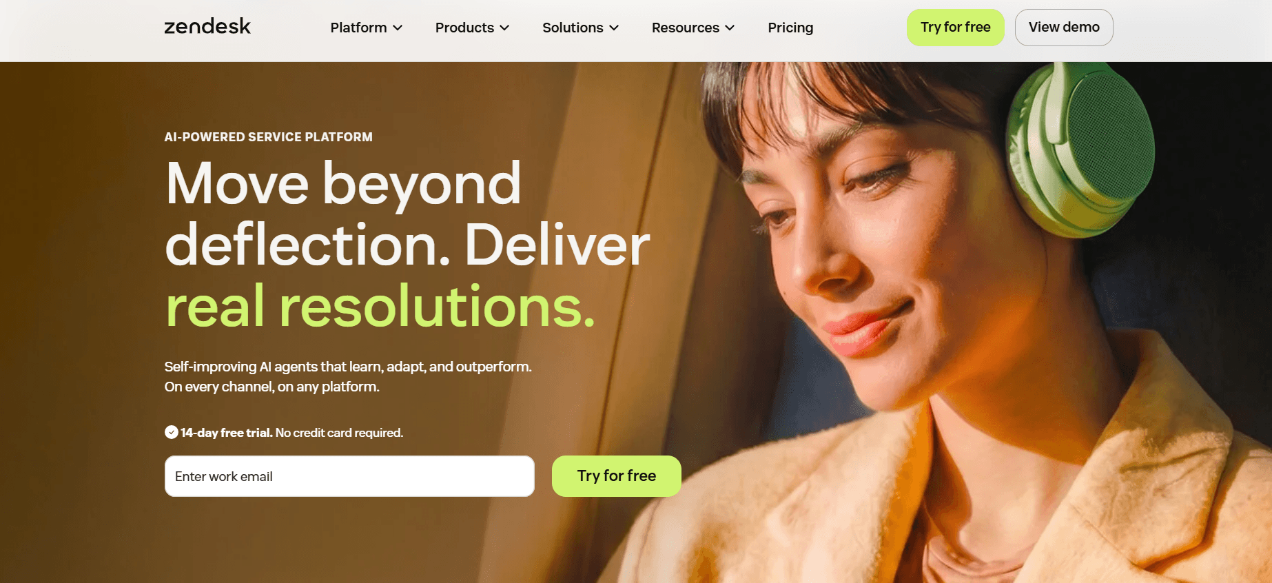 Zendesk AI agent automating customer FAQ resolution for mid-market and  enterprise support teams