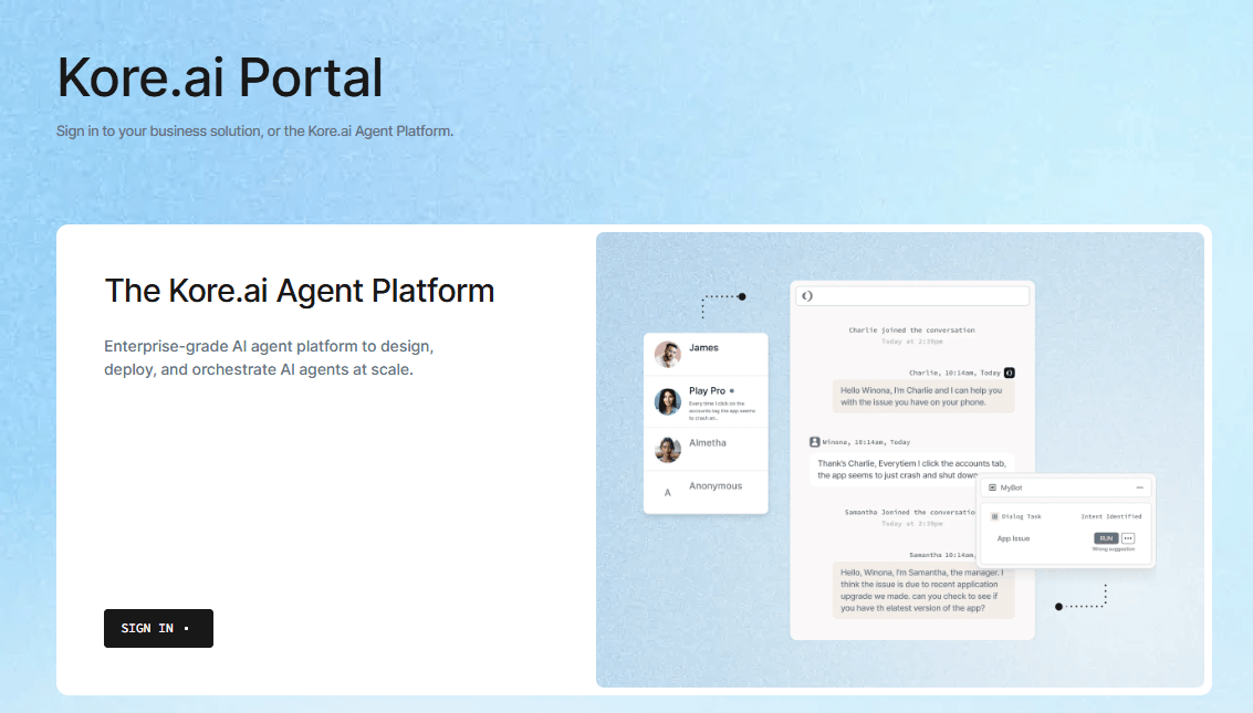 Posh alternatives Kore ai