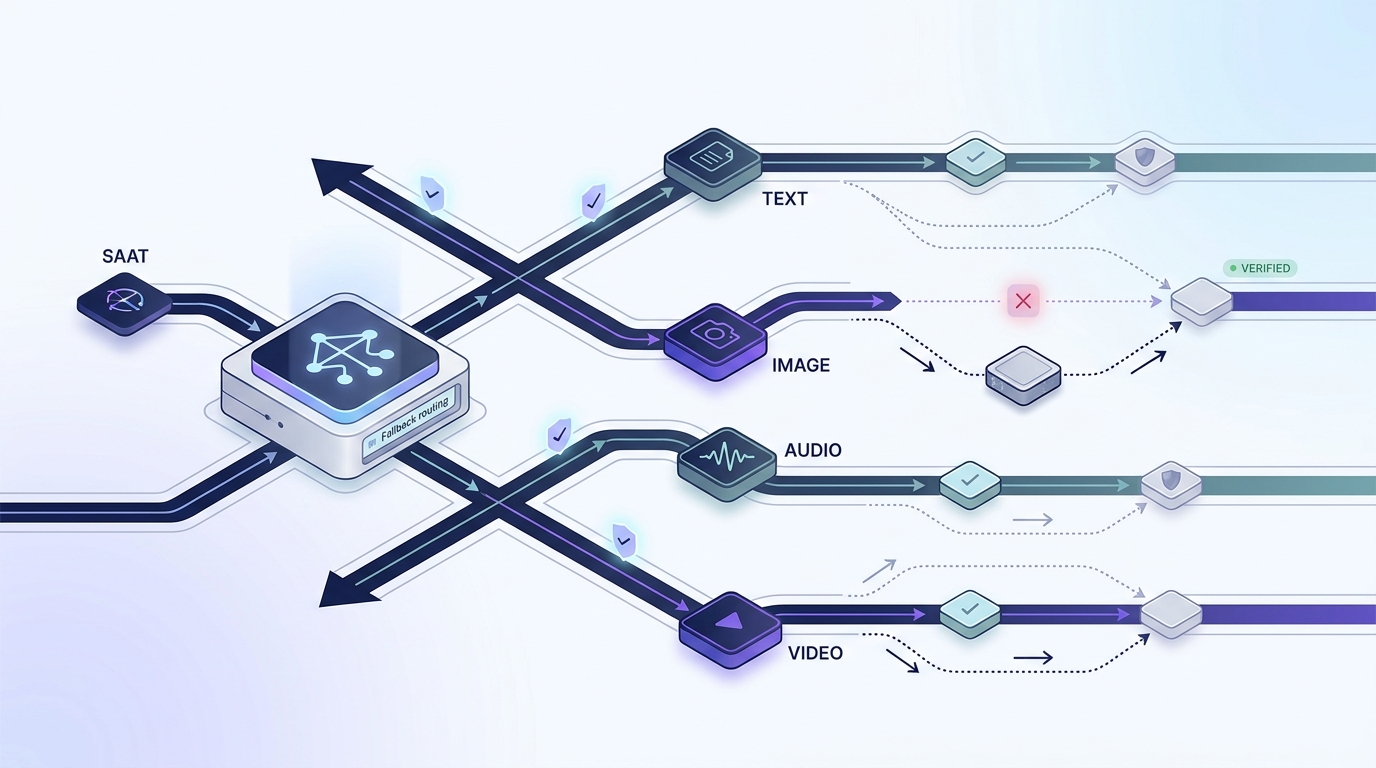 Fallback Routing for LLM APIs: Multimodal Agent Routing for Text, Image, Audio, and Video