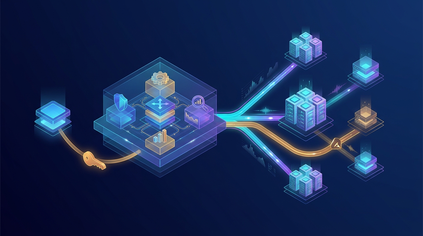 AI-API-Gateway-Architektur: Ein Schlüssel, Model-Routing und Failover