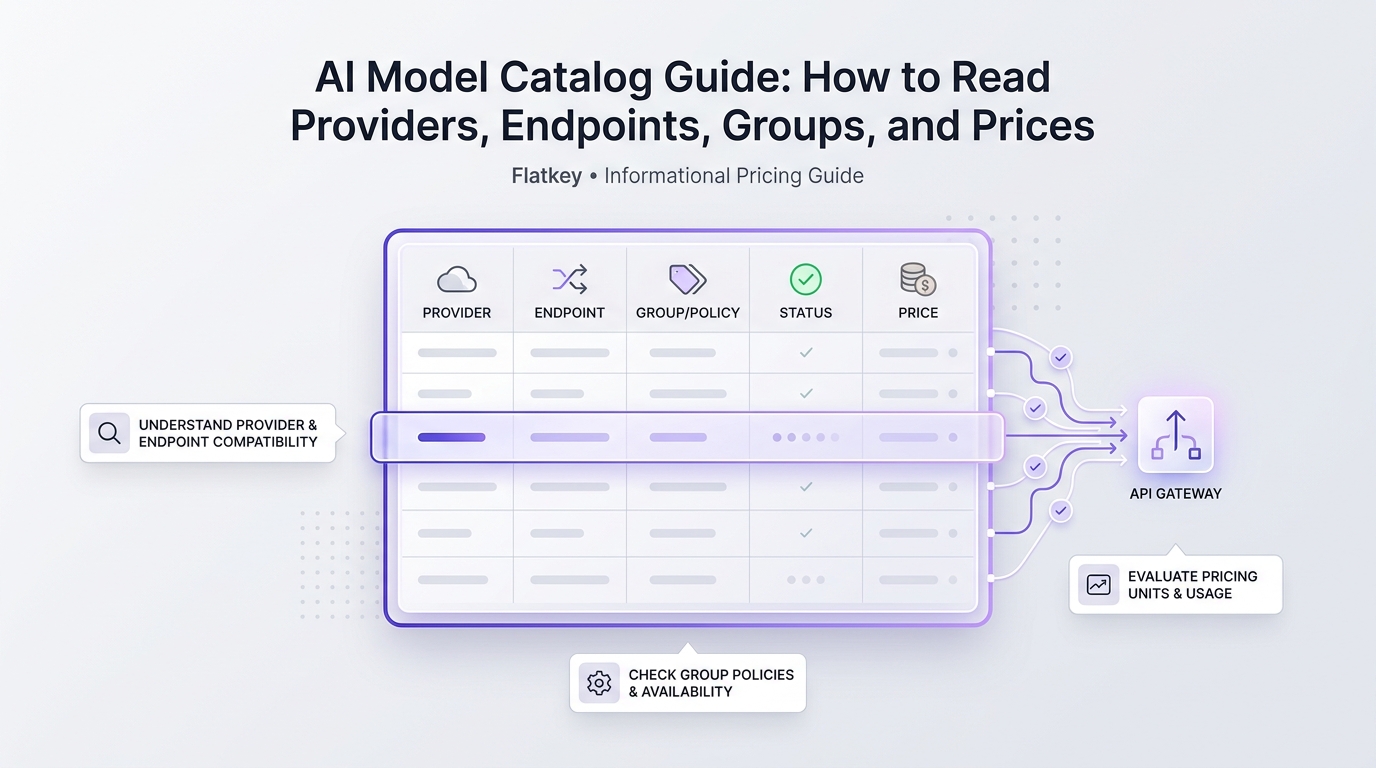 AI Model Catalog Guide: How to Read Providers, Endpoints, Groups, and Prices