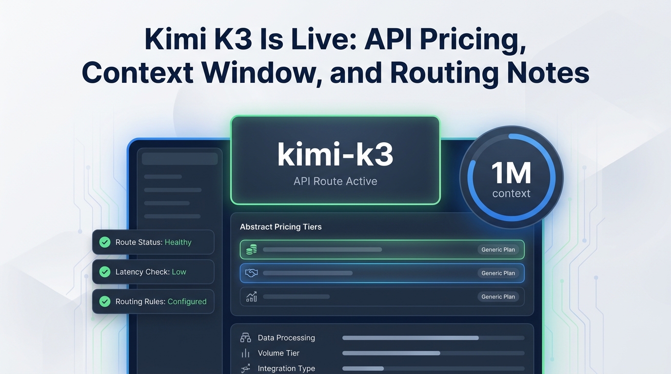 Kimi K3 уже доступен: цены API, контекстное окно и заметки по маршрутизации