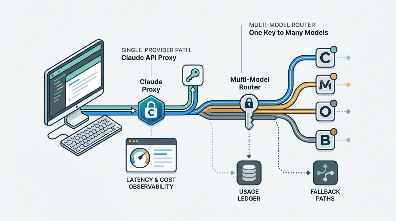 Claude API Proxy vs. Multi-Model Router: Wann ein Schlüssel gewinnt
